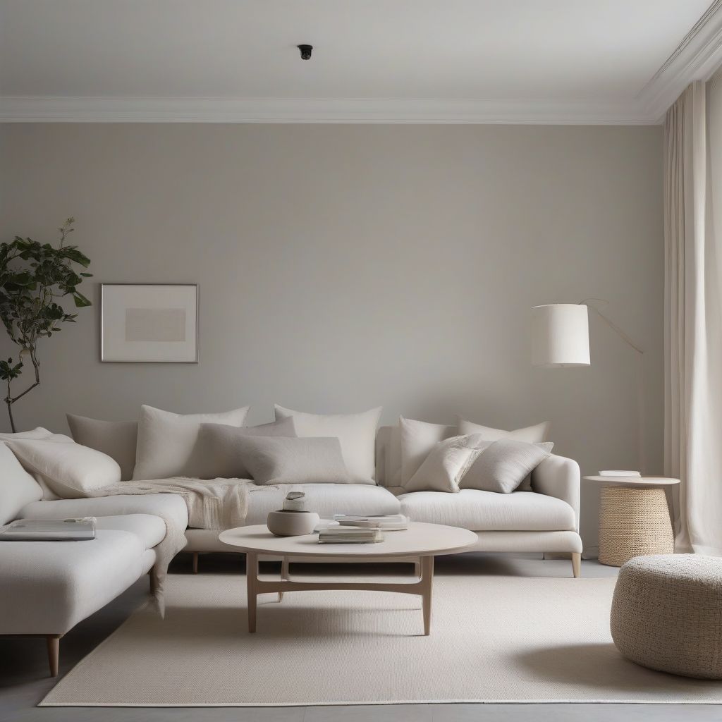 Minimalist Living Room with Serene Neutral Tones